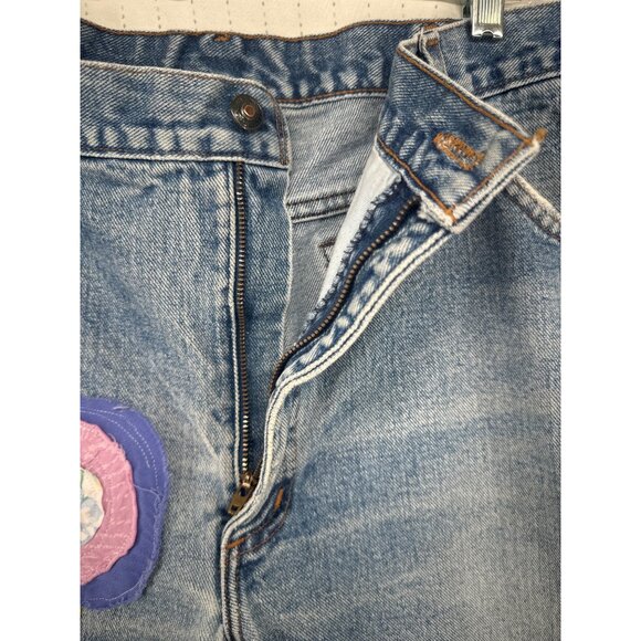 The Scrappy Camper Womens Jeans Sz L FairyGrunge Boho Festival Upcycled Floral - Picture 3 of 11
